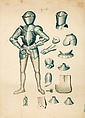 Copies After the "Inventario Illuminado", the Pictorial Inventory of Arms and Armor of Emperor Charles V., Pencil, black ink, watercolor, paper, possibly British