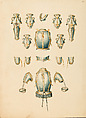 Copies After the "Inventario Illuminado", the Pictorial Inventory of Arms and Armor of Emperor Charles V., Pencil, black ink, watercolor, paper, possibly British