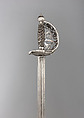 Basket-Hilted Sword, Steel, silver, British