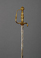 Rapier, Steel, gold, copper alloy, textile, possibly French