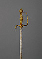 Rapier, Steel, gold, copper alloy, textile, possibly French