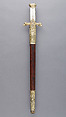 Hunting Sword of Prince Camillo Borghese (1775–1832), François Pirmet (French, Paris, recorded 1779–1818), Silver-gilt, steel, leather, mother-of-pearl, French, Paris