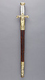 Hunting Sword of Prince Camillo Borghese (1775–1832), François Pirmet (French, Paris, recorded 1779–1818), Silver-gilt, steel, leather, mother-of-pearl, French, Paris