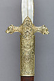 Hunting Sword of Prince Camillo Borghese (1775–1832), François Pirmet (French, Paris, recorded 1779–1818), Silver-gilt, steel, leather, mother-of-pearl, French, Paris