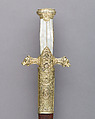Hunting Sword of Prince Camillo Borghese (1775–1832), François Pirmet (French, Paris, recorded 1779–1818), Silver-gilt, steel, leather, mother-of-pearl, French, Paris