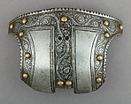 Top Half of a Shaffron (Horse's Head Defense), Steel, brass, German