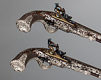 Pair of Flintlock Pistols, Samuel Brunn (English, London, recorded 1795–1820), Steel, wood (walnut, rosewood), silver, gold, British, London