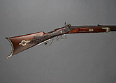Percussion Target Rifle, Julius Grudchos (American, active ca. 1856–1860), Wood (walnut), steel, silver, gold, baleen, ivory, American, New Bedford, Massachusetts