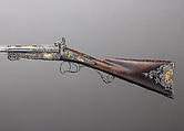 Double-Barrel Breech-Loading Pinfire Shotgun, J. C. A. Brun (French, Paris, active 1849–72), Steel, wood (walnut), gold, French, Paris