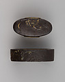 Sword-Hilt Collar (Fuchi), Iron, gold, Japanese