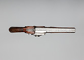 Flintlock Pistol with Inverted Lock, Joseph Egg (British (born France), Huningue 1775–1837 London), Steel, wood (walnut, rosewood), horn, British, London