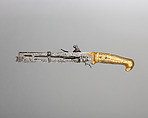 Combination Flintlock and Knife Carrier, Steel, gold, Turkish