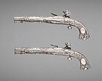 Pair of Flintlock Pistols, Alexander Campbell (Scottish, Doune, died 1790), Steel, silver, Scottish, Doune