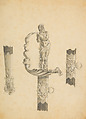 Design for a Naval Presentation Sword, Pen, wash, parchment, British