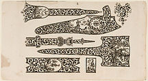 <i>Musterblätter enthaltend die anwendbarsten Jagdstücke u. Arabesken für Büchsenschäfter, Graveure etc.</i> (Zella bei Gotha, n.d. [1849/50]) (Patternbook of Engraved Designs for Firearms Ornament), from the workshop of Louis D. Nimschke (1832–1904), Gustave Ernst (German), Engraving on paper, German
