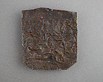 Fragment of an Embossed Armor Depicting Combat of Horsemen, Steel, French
