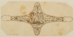 Designs for the Ornament of Swords and Firearms, Workshop of Louis-François Devisme (French, Paris, active 1833–1886), Leather, paper, pencil, ink, colored wash, French, Paris