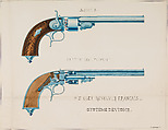Designs for the Ornament of Swords and Firearms, Workshop of Louis-François Devisme (French, Paris, active 1833–1886), Leather, paper, pencil, ink, colored wash, French, Paris