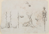 Designs for the Decoration of Firearms, Nicolas Noël Boutet French, Pencil, ink, gray wash on paper, French, Versailles