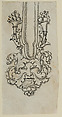 Design for the Decoration of the Barrel Tang Surround of a Firearm, Nicolas Noël Boutet  French, Pencil, ink, gray wash on paper, French, Versailles