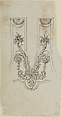 Design for the Decoration of the Barrel Tang Surround of a Firearm, Nicolas Noël Boutet  French, Pencil, ink, gray wash on paper, French, Versailles
