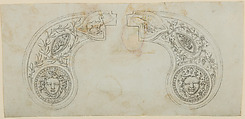 Pair of Designs for the Decoration of the Grips of Pocket Pistols, Nicolas Noël Boutet French, Pencil, ink, gray wash on paper, French, Versailles
