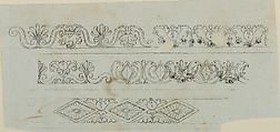Designs for the Decoration of Firearms, Nicolas Noël Boutet French, Pencil, ink, gray wash on paper, French, Versailles