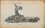 Album of Firearms Ornament Containing Approximately Five Hundred and Forty Inked Impressions of Engraved Firearms Locks and Mounts, and Forty-Two Original Pen and Ink Designs on Forty Double-Sided Leaves, Ink on paper, Belgian and French