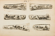 Album of Firearms Ornament Containing Approximately Five Hundred and Forty Inked Impressions of Engraved Firearms Locks and Mounts, and Forty-Two Original Pen and Ink Designs on Forty Double-Sided Leaves, Ink on paper, Belgian and French
