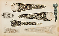 Album of Firearms Ornament Containing Approximately Five Hundred and Forty Inked Impressions of Engraved Firearms Locks and Mounts, and Forty-Two Original Pen and Ink Designs on Forty Double-Sided Leaves, Ink on paper, Belgian and French