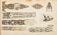 Album of Firearms Ornament Containing Approximately Five Hundred and Forty Inked Impressions of Engraved Firearms Locks and Mounts, and Forty-Two Original Pen and Ink Designs on Forty Double-Sided Leaves, Ink on paper, Belgian and French