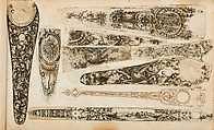 Album of Firearms Ornament Containing Approximately Five Hundred and Forty Inked Impressions of Engraved Firearms Locks and Mounts, and Forty-Two Original Pen and Ink Designs on Forty Double-Sided Leaves, Ink on paper, Belgian and French