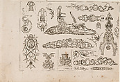 Plusievrs Pieces et Ornements Darquebuzerie (4th extended edition), Initial eight-plate edition by Claude Simonin (French, Nantes ca. 1635–1693 Nantes)  , published in 1684 and reissued in1685, Ink, paper, French, Paris