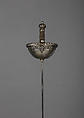 Cup-Hilted Rapier, Francesco Maria Rivolta (Italian, Milan, active second half of 17th century), Steel, iron wire, wood, textile (felt), Italian, Milan