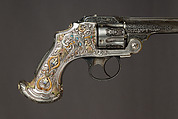 Smith and Wesson .38 Caliber Safety Third Model Double-Action Revolver, serial no. 83097, with Case, Smith & Wesson (American, established 1852), Steel, silver, enamel, nickel, wood, leather, copper alloy, gold, American, Springfield, Massachusetts and New York