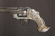 Smith and Wesson .38 Caliber Safety Third Model Double-Action Revolver, serial no. 83097, with Case, Smith & Wesson (American, established 1852), Steel, silver, enamel, nickel, wood, leather, copper alloy, gold, American, Springfield, Massachusetts and New York