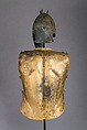 Helmet of the Italo-Chalcidian Type, Anatomical Cuirass, and Left Greave, Bronze, silver, Etruscan, probably Vulci
