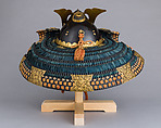 Helmet in the <i>Zenshōzan</i> Style with Case, Helmet: steel, lacquer, copper alloy, gold, leather, textile; case: wood, lacquer, Japanese