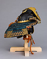 Helmet in the <i>Zenshōzan</i> Style with Case, Helmet: steel, lacquer, copper alloy, gold, leather, textile; case: wood, lacquer, Japanese