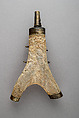 Powder flask, Antler, metal, French