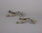 Pair of Rowel Spurs, Stephen Pilcherd (British, London, active 1625–d. 1670), Brass, enamel, British, London