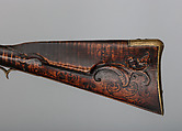 Flintlock Longrifle, Possibly by George Schreyer, Sr. (American, Conewago, Pennsylvania 1739–1819 Hanover, Pennsylvania), Wood (maple), steel, iron, brass, American, York County, Pennsylvania