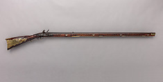 Flintlock Longrifle, George Schreyer, Sr. (American, Conewago, Pennsylvania 1739–1819 Hanover, Pennsylvania), Wood (maple), steel, iron, brass, silver, American, Pennsylvania, York County