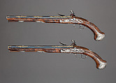 Pair of Flintlock Pistols of Count Heinrich von Brühl (1700–1763), Adrien Reynier the Younger, called Le Hollandois (French, Paris ca. 1680–1743 Paris), Steel, wood, silver, gold, copper alloy, French, Paris