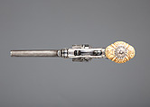 Smith & Wesson .44 Double-Action Frontier Model Revolver decorated by Tiffany & Co. (serial no. 8401), with Case and Cleaning Rod, Smith & Wesson (American, established 1852), Steel, silver, ivory, textile (chamois), wood (California laurel), American, Springfield, Massachusetts and New York