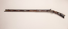 Percussion Longrifle, Benjamin J. Kough (American, Huntingdon, Pennsylvania 1824–1850 Ebensburgh, Pennsylvania), Wood (maple), iron, steel. brass, silver, American, Huntingdon County, Pennsylvania