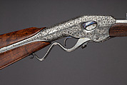 Evans Repeating Rifle Co. Transition Model Lever Action Musket, Manufactured by Evans Repeating Rifle Company (American, Mechanic Falls, Maine 1873–1881), Wood, steel, nickel, American, Mechanic Falls, Maine and New York