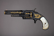 Smith & Wesson Model 1 ½ Second Issue Revolver (serial no. 30451) with Case, Smith & Wesson (American, established 1852), Steel, silver, gold, mother of pearl, brass, wood, velvet, American