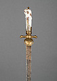 Hunting Sword, Steel, brass, gold, porcelain, pigments, German, Saxony