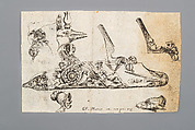 Engraving of Firearms Ornament from the Pattern Book <i>Plusieurs pieces de l'arquebuzerie / recueillies et inventeés par Francois Marcou</i>, C. Jacquinet French, Ink, paper, French, Paris